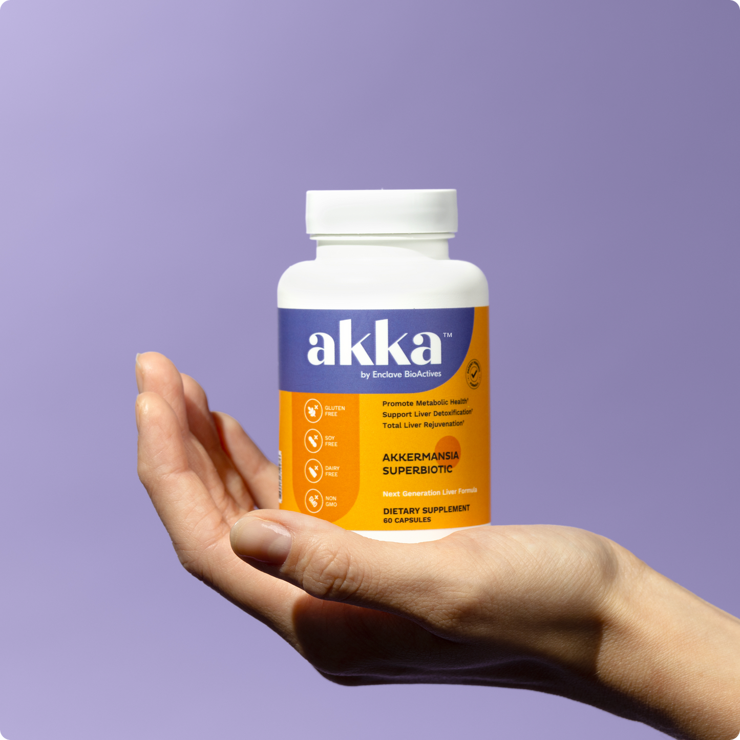 AKKA Akkermansia Probiotic, Liver Cleanse, Detox & Repair, Non-GMO, 60 Caps