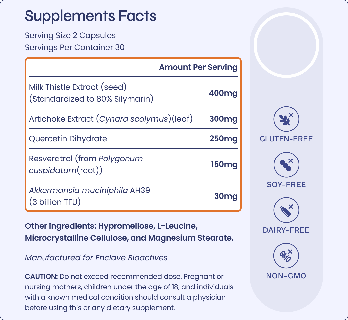 AKKA Akkermansia Probiotic, Liver Cleanse, Detox & Repair, Non-GMO, 60 Caps