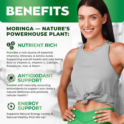 Rosabella Moringa+ – Daily Moringa Leaf Supplement, 60 Capsules