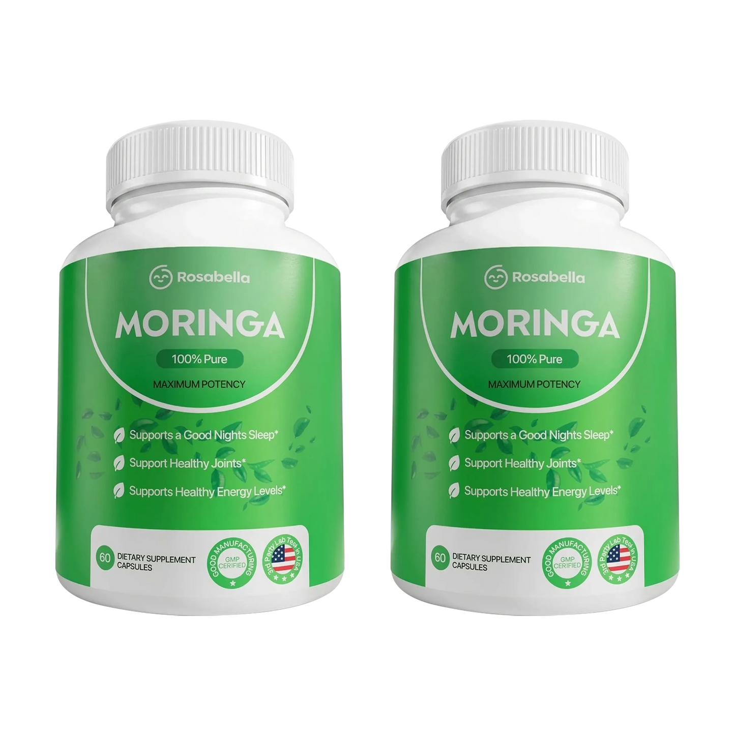 Rosabella Moringa+ – Daily Moringa Leaf Supplement, 60 Capsules