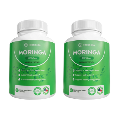 Rosabella Moringa+ – Daily Moringa Leaf Supplement, 60 Capsules