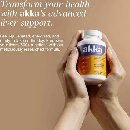 AKKA Akkermansia Probiotic, Liver Cleanse, Detox & Repair, Non-GMO, 60 Caps