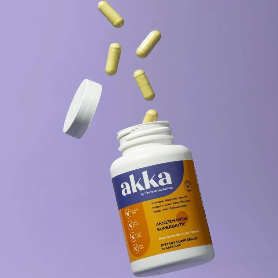 AKKA Akkermansia Probiotic, Liver Cleanse, Detox & Repair, Non-GMO, 60 Caps