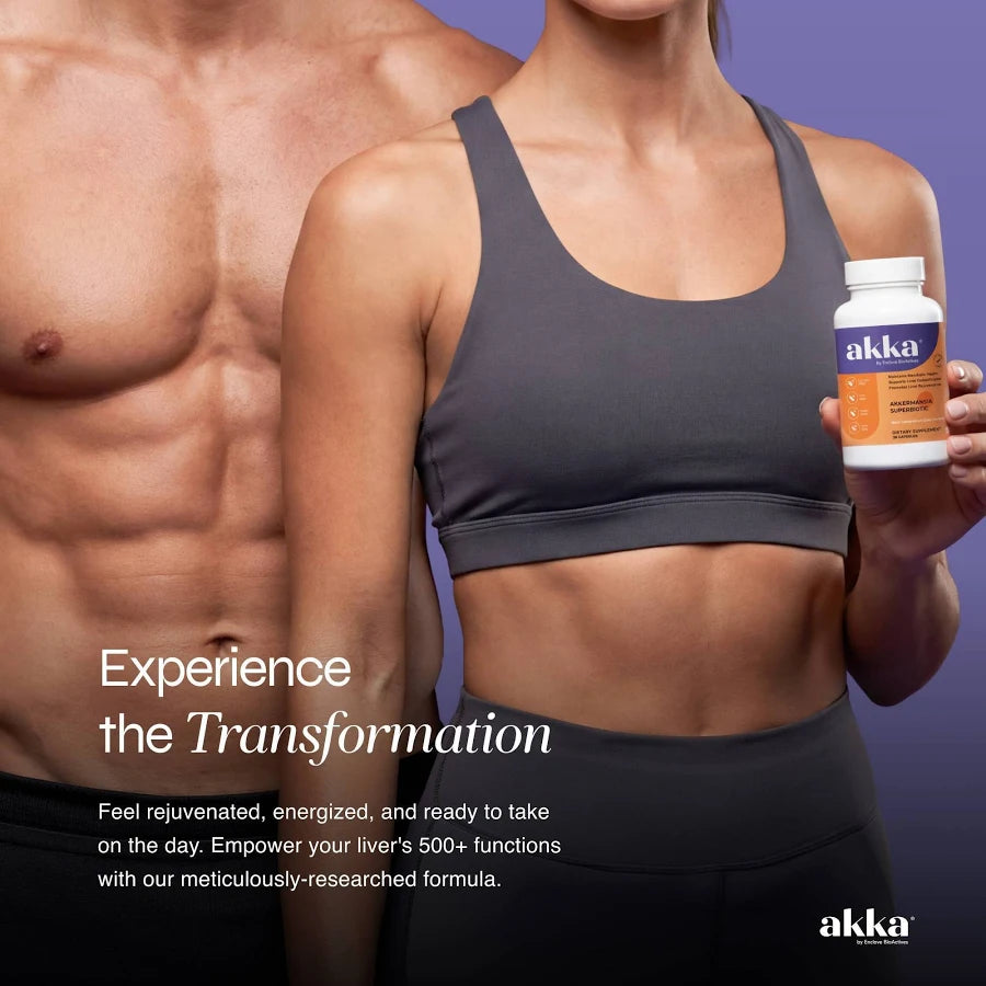 AKKA Akkermansia Probiotic, Liver Cleanse, Detox & Repair, Non-GMO, 60 Caps
